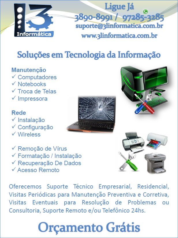 3linformatica's tweet image. ⚡️ “A Solução de Informática para seus Equipamentos”