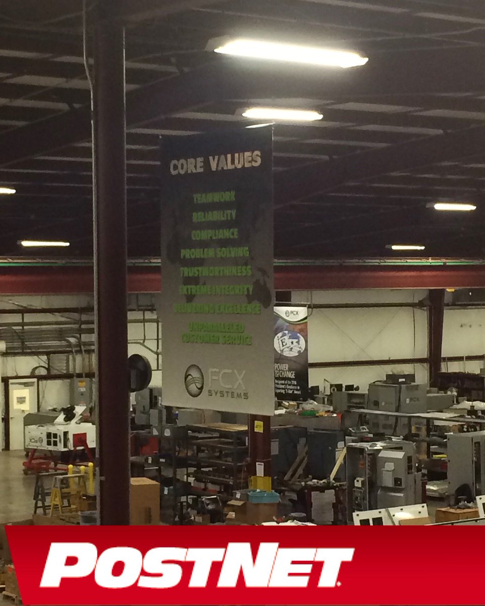 PostNetMotown's tweet image. Our friends at FCX rocking their new wide format banner with their core values #postnetprojects #fcx #banners