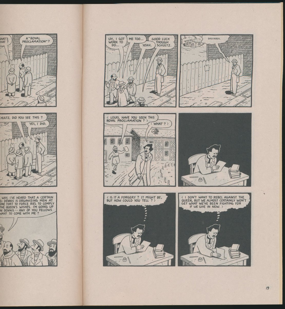 BilderUndWorte's tweet photo. Louis Riel #1 @DandQ Jun 1999 #ComicArt (pg 19) by Chester Brown #LouisRiel #Metis #Autorencomics https://t.co/9OALGhFIMH