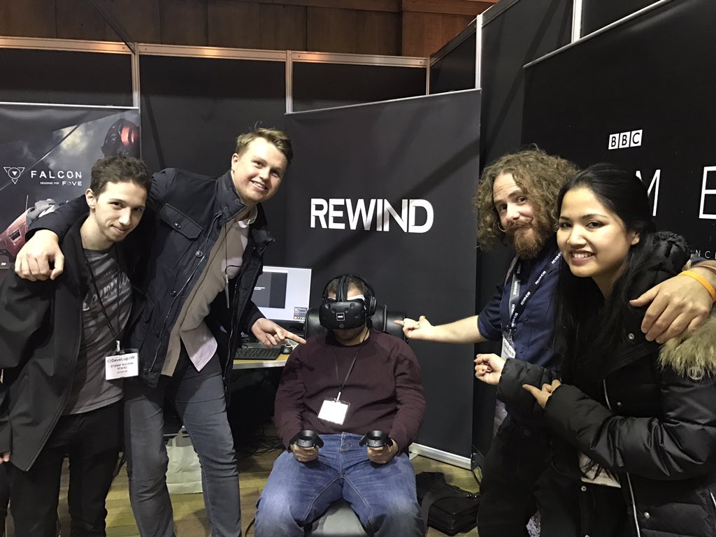 JW_Eubel's tweet photo. He has no idea that he is centre of attention! Thanks to our clients @REWINDco for the quick and amazing demo! #VirtualReality https://t.co/8fiUOoIOR8