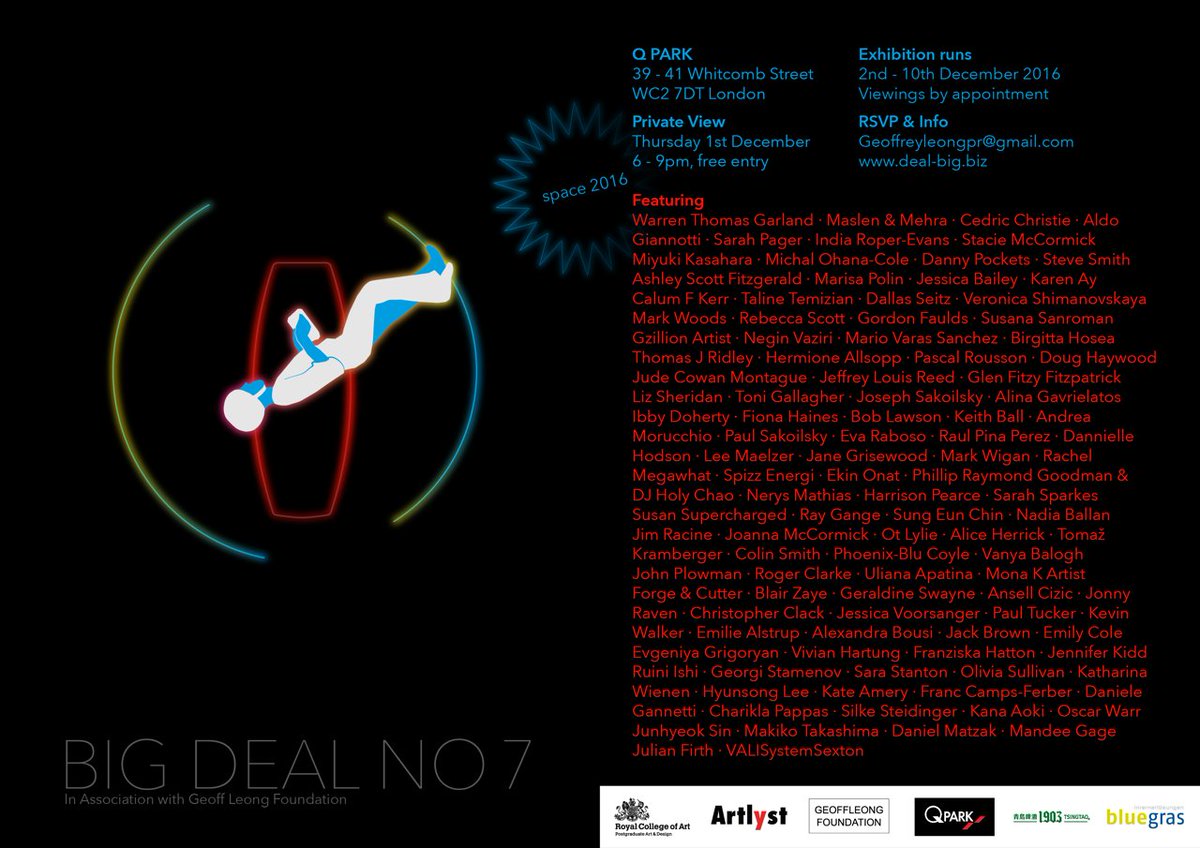 KALEID represented <a href="/janegrisewood/">Jane Grisewood</a> is part of a fantastic new group show at Q Park Whitcomb Street - private view tonight 6-9pm!