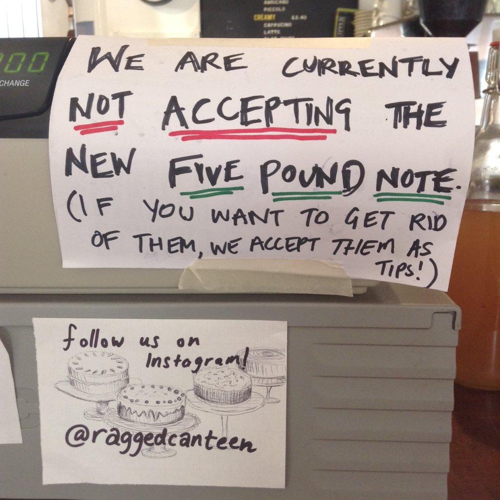 ibensRCarchive's tweet image. We know very few people eat money - but respect the vegan ethos. There is alternative ways #boycott #FivePoundNotes #vegan