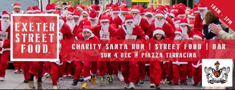 exeter_food's tweet image. Who's coming out to cheer on Santa? • This Sun • Piazza Terracina • 11am-3pm #charity #streetfood #bars @OfficialECFC