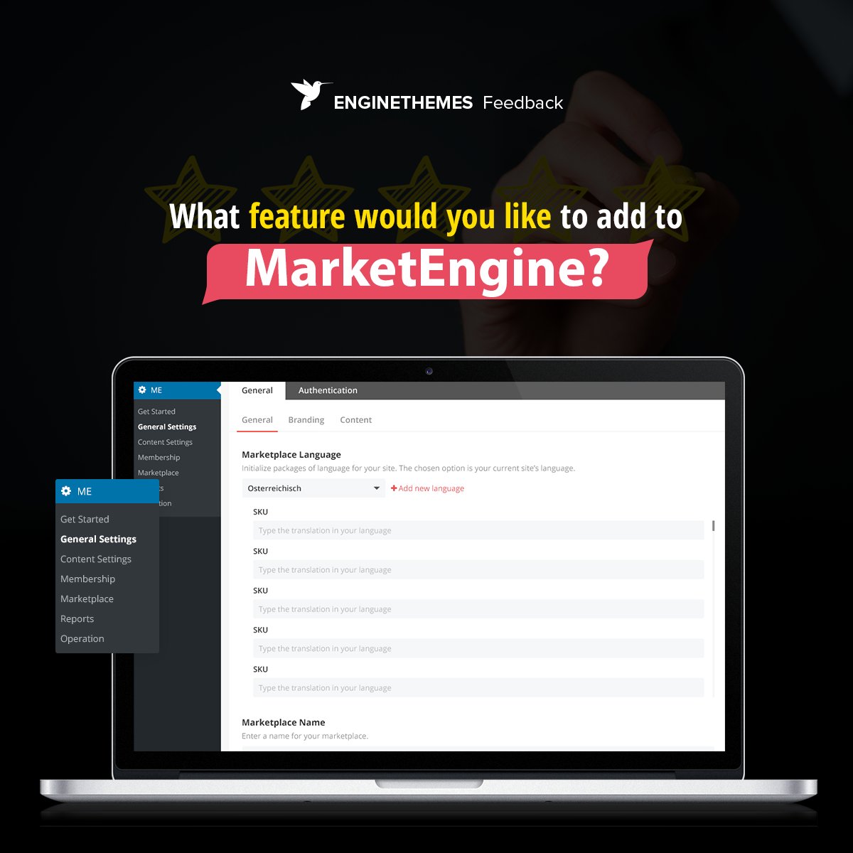 THE POWER IS IN YOUR HANDS! Yes, it is. Just #TalktoUs. What do you want to add to #MarketEngine? Download now: bit.ly/2fluUAp