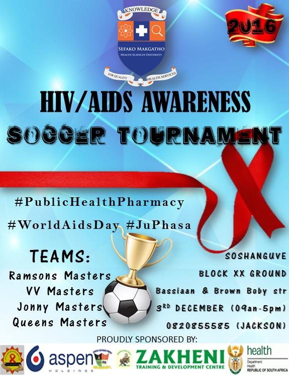 HannelieMeyer's tweet photo. Support great initiative! #03Dec2016 #HIV_AIDS_AWARENESS Soccer Tournament Sosh Block XX. #SMU #PublicHealthPharmacy interns #JuPHASA https://t.co/QLYY0UIsO3