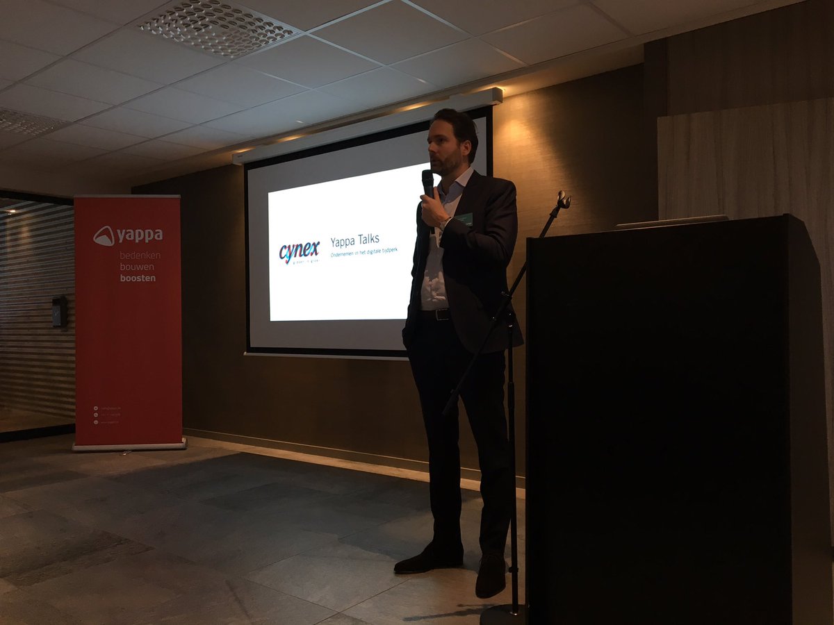 yappa's tweet photo. Jeroen van #cynex on the floor. Digitaal ondernemen en de impact op je business model. #yappatalks https://t.co/o5fXU0cc9T