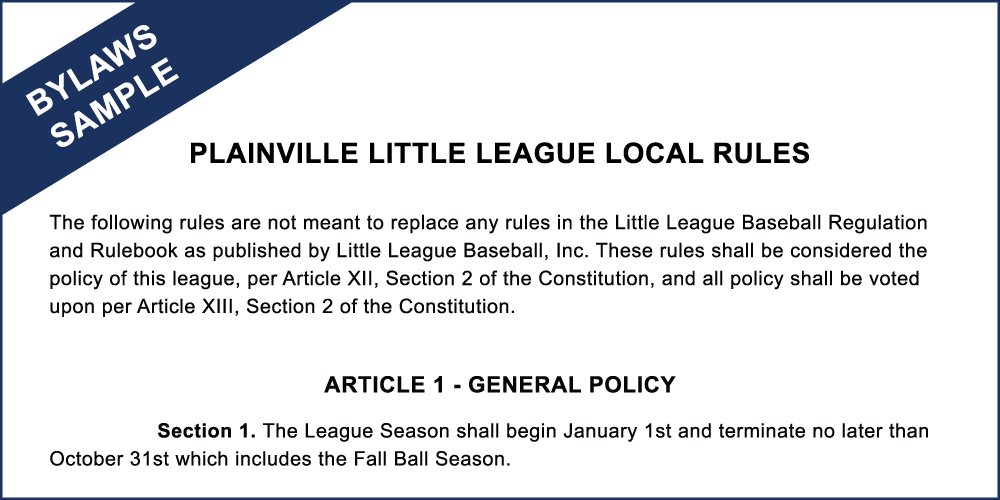 Little League Bylaws Template Little League Bylaws Template