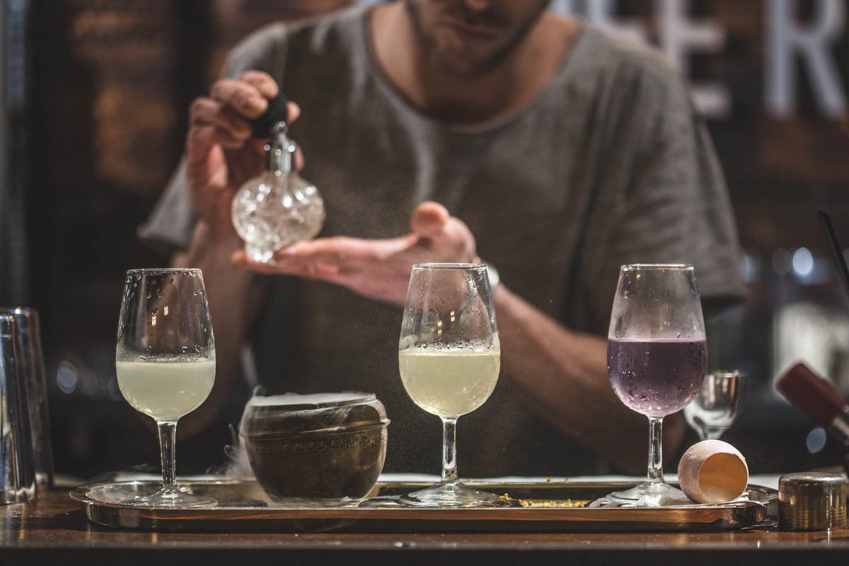 MCR_Distillery's tweet photo. Congrats to @MassimoZitti of @ScienceIndMCR winner of our inaugural cocktail comp. This stunning creation represents Past, Present &amp; Future https://t.co/uN5VrKSM5B