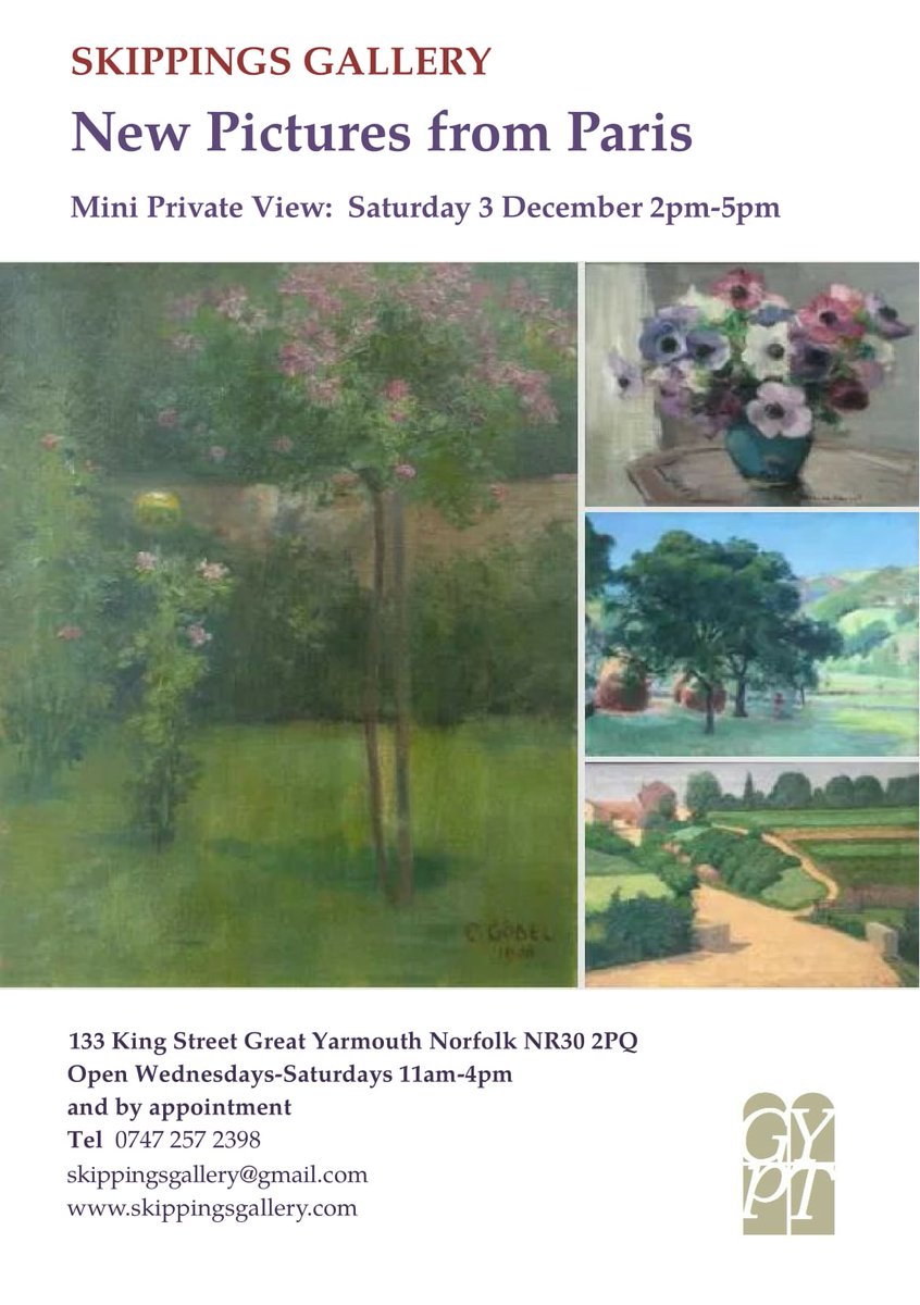 Private View this Saturday 12-4 at Skippings Gallery, King Street. New works from Paris as well as tea and cake! #nottobemissed