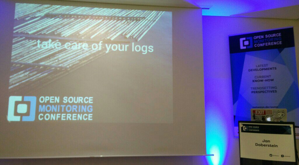 Next talk on stage @jalogisch with ' take care of your logs' / CC @graylog