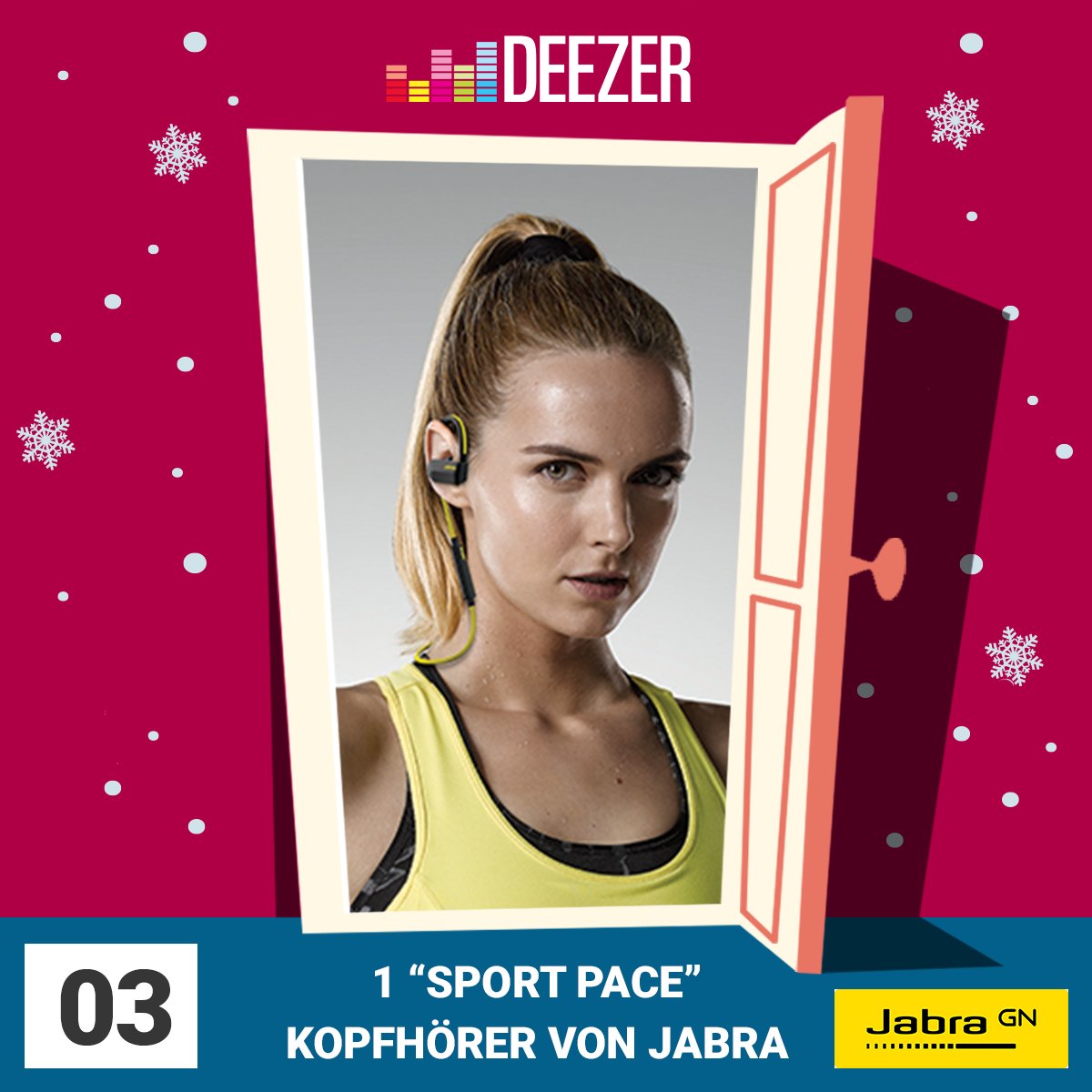 DeezerDE's tweet photo. Heute im #Adventskalender - der schnurlose In- Ear Kopfhörer #SportPace von @jabrasport ➡️ https://t.co/1Ze5Y7epn2 🎧 https://t.co/0Yzoh3bHp6