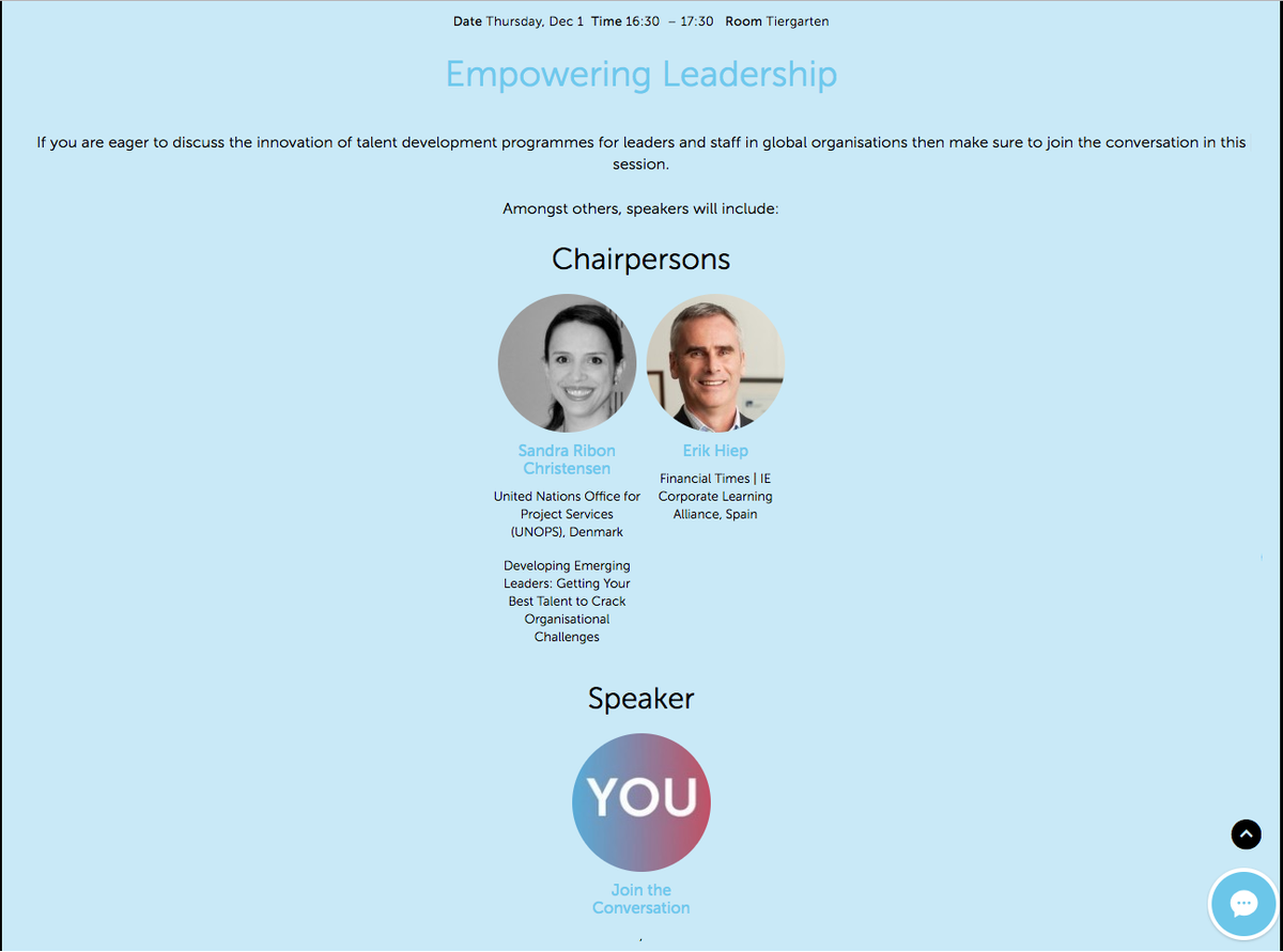 wooclap's tweet photo. Eager to discuss #innovation of #talentdevelopment programs for #leaders and #staff? Join @sandraribon &amp; Erik Hiep at 16.30 ! #OEB16 https://t.co/503zuE6Ki5