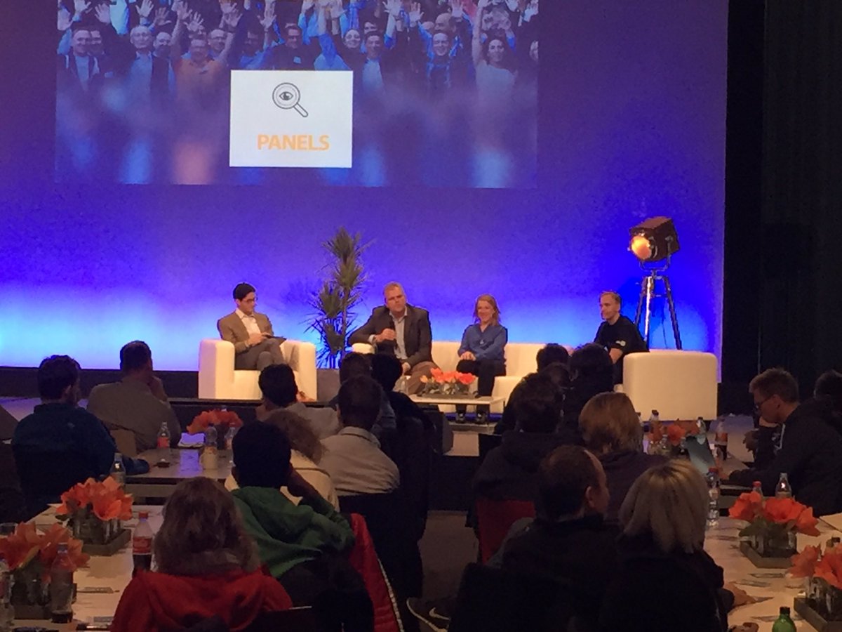 haukt's tweet photo. Elke Manjet talking about how #BusinessBeyondBias and other software innovations might help #SAP HR in future @ManjetElke #VentureLabSummit https://t.co/WvNHZIWuja