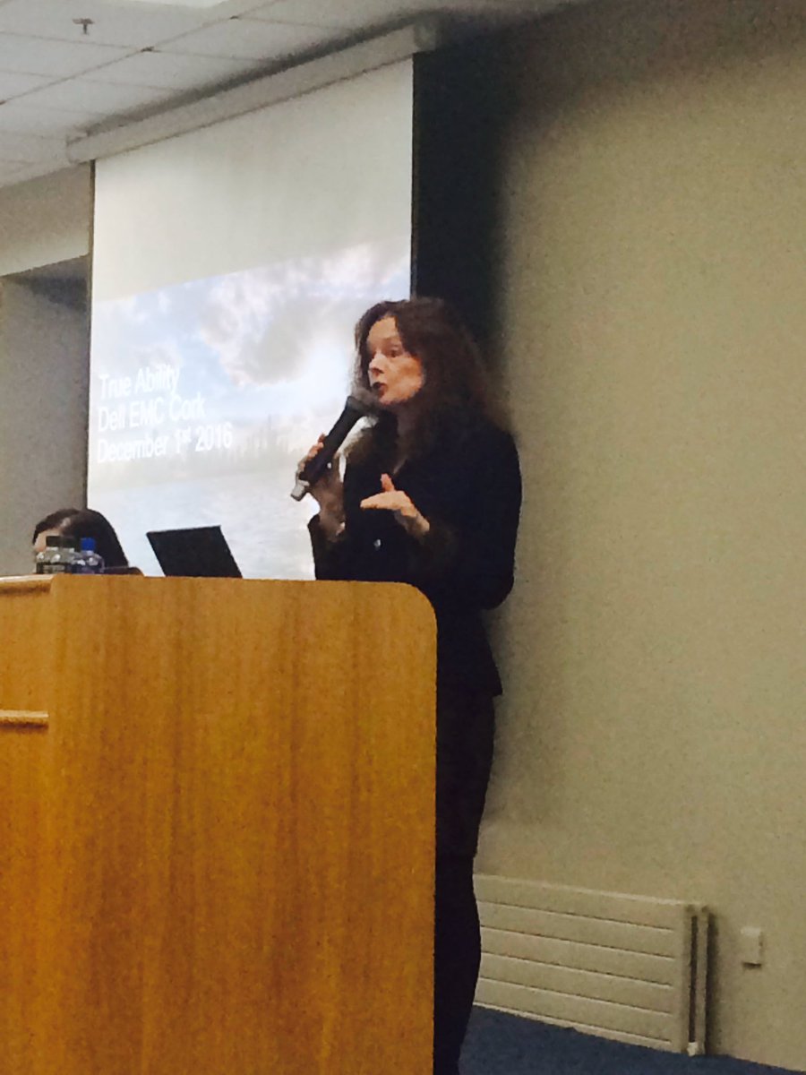 CrewJC's tweet photo. Marie Moynihan addressing the Cork audience at the launch of Trueability #delltrueability @MarieMatDell #iwork4Dell @Colman_OFlynn https://t.co/IPLDBM18O9