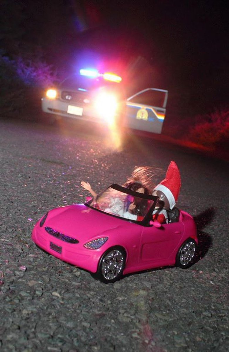 LZuni's tweet photo. It's that time of year again ... #ElfOnTheShelf, is back!  #tbt to the #RCMP's Drunk Driving Awareness Campaign! https://t.co/G5lnaZe8Oz… https://t.co/s8T0DAmTh3