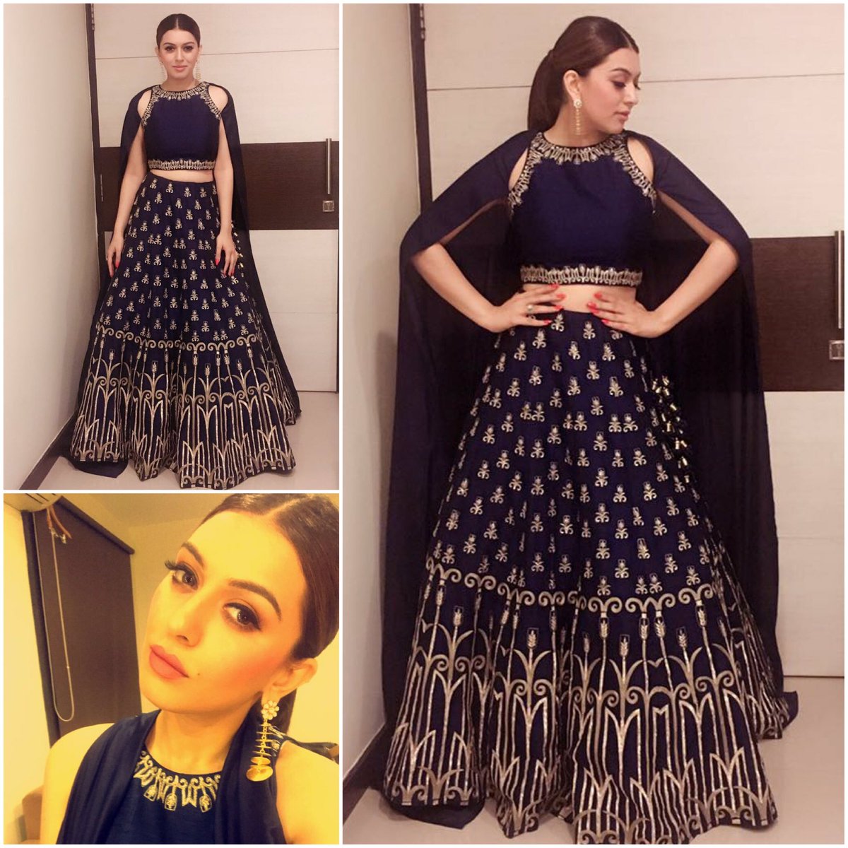 eshaamiin's tweet photo. Look2 #bogan promotions @ihansika #grandeur in @svacouture Jewlry @edesigns_mumbai       @eshaamiin1 styling https://t.co/SE4bdQfVot
