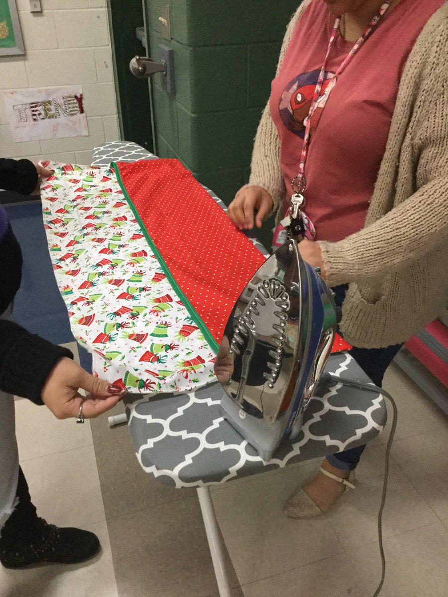 NISDSTEVENS's tweet photo. Ms. Donovan's Advanced Fashion Design students working on Christmas aprons. #FCS #stevensproud #falconstudents https://t.co/ltgg73OP4q