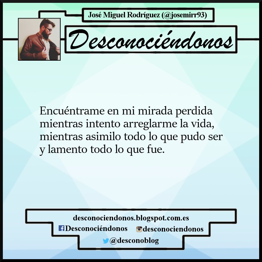 ¡¡Seguimos con los poemas esta tarde!!

@josemirr93 nos trae "Mundo paralelo".

desconociendonos.blogspot.com/2016/12/mundo-…