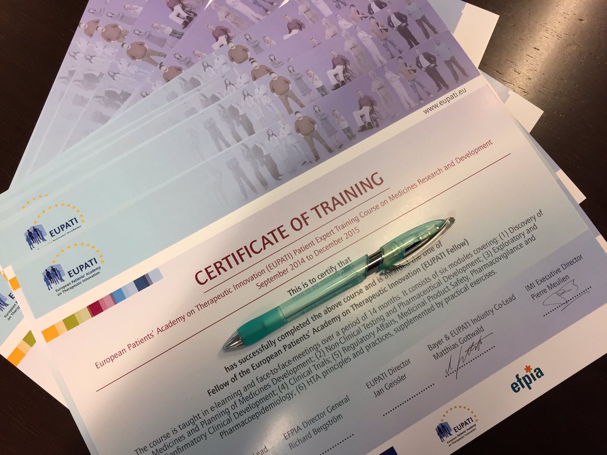 IMI's Pierre Meulien signing <a href="/eupatients/">EUPATI</a> graduates' certificates. Looking forward to handing them out at #EUPATIBXL2016 #patientsinvolved