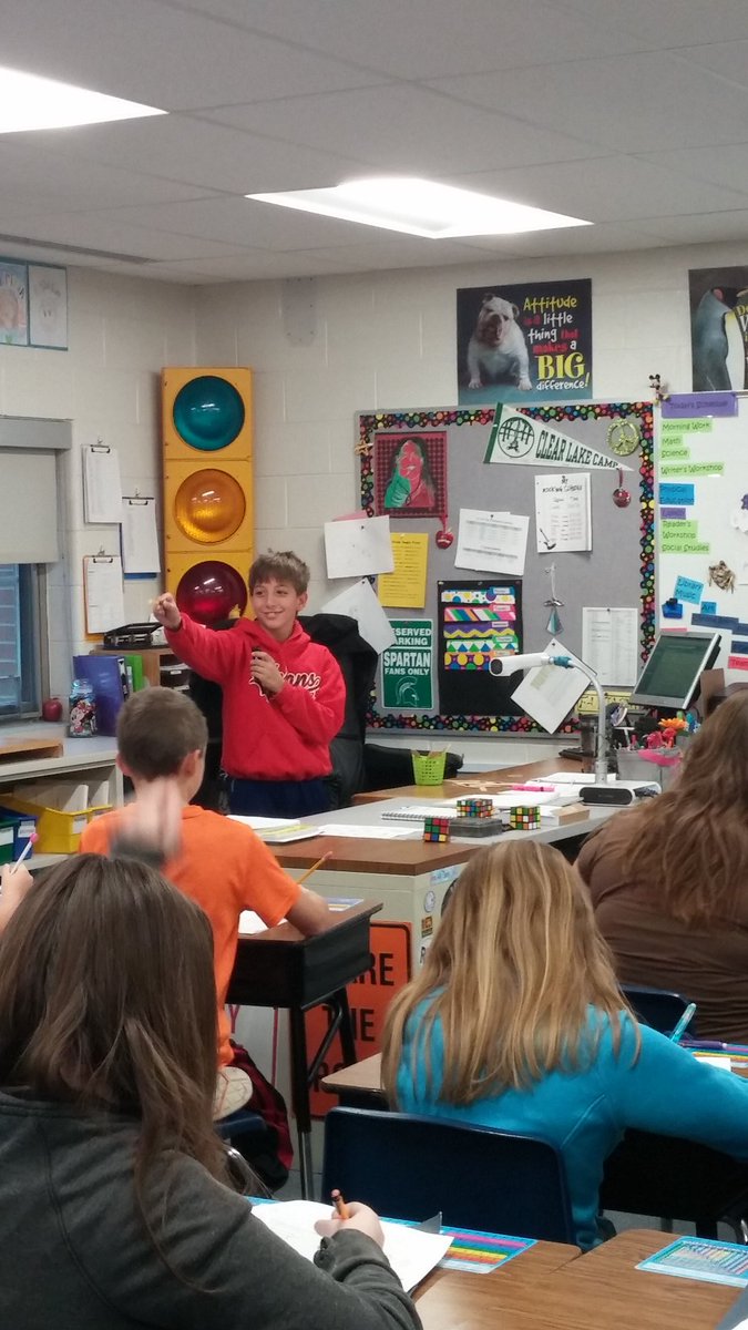 sommersC12's tweet photo. Fifth graders as teachers to review for our volume test.
#sayrestrong https://t.co/3iwCSa1GYQ