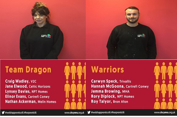 TaiTarian's tweet photo. We are backing #TeamDragon & #TeamWarriors at the @CHCymru #WelshApprenticeChallenge. Delegates, make sure you vote wisely! #thenextchapter https://t.co/AS0PGcA7g2