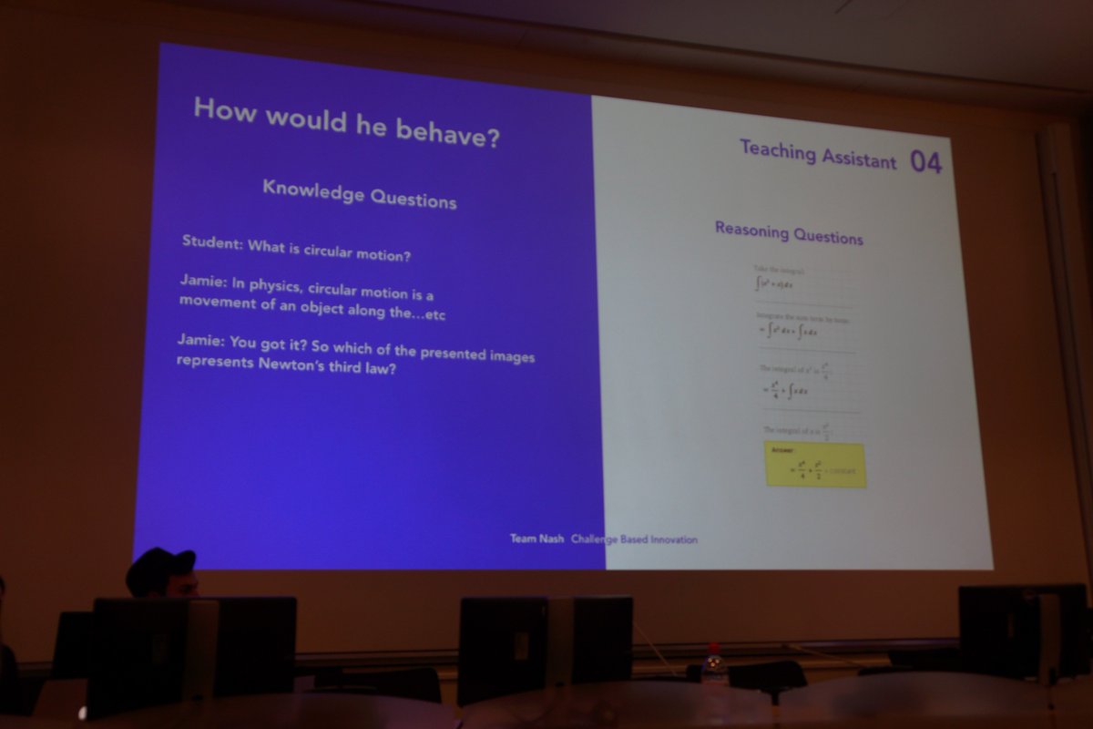 HScienceAdvisor's tweet photo. Team Nash #CBICERN FUTURE LEARNING ENVIRONMENT @CERN @Ideasquare - Will Jamie #AI tutor answer student questions if no teacher available? https://t.co/SVcZa9Ztoy