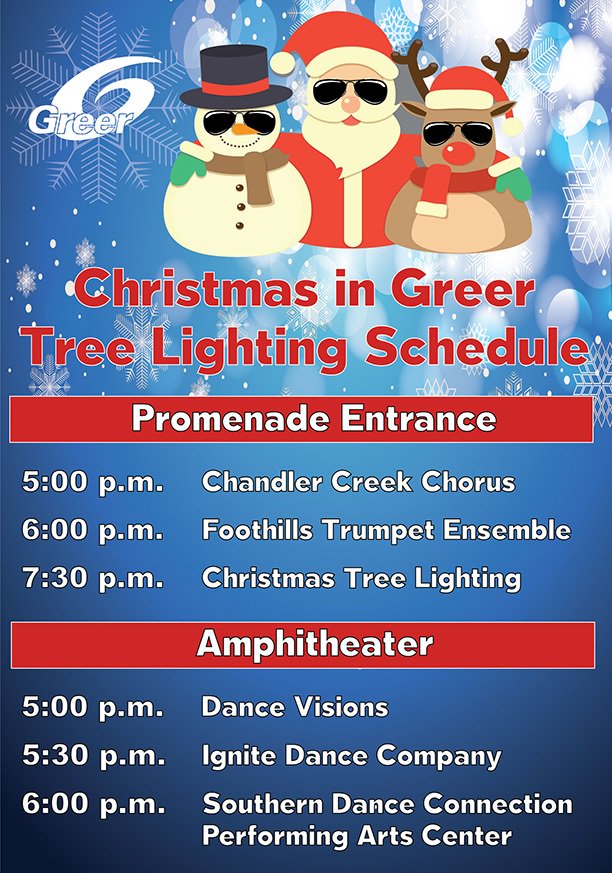 #HereInGreer Come see the CCE Chorus sing on December 2nd at the Tree Lighting!