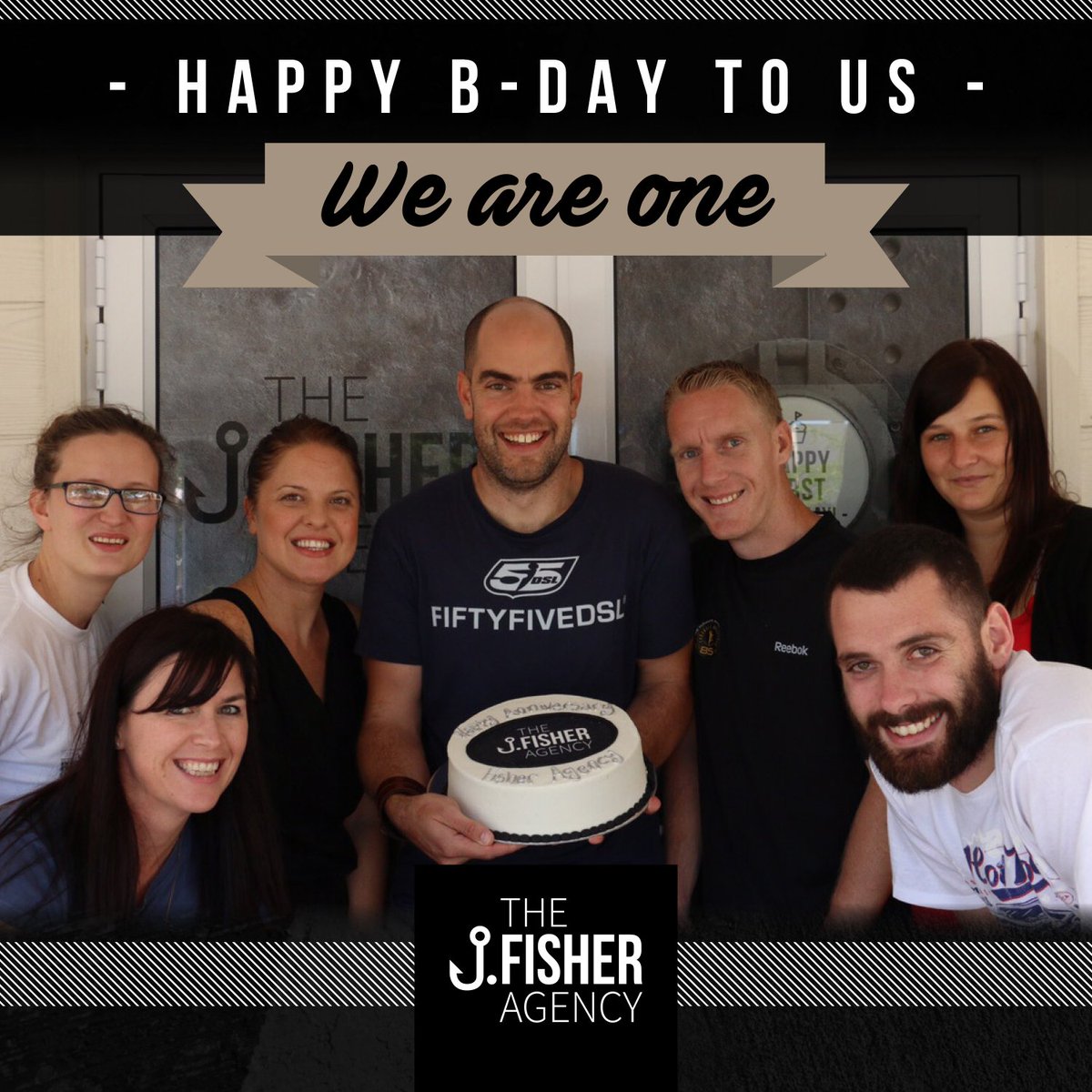 Fisher_Agency's tweet photo. Look who's 1! The Fisher Agency has been making waves for a year - &amp; what better way to celebrate than with a @charlysbakery cake &amp; bubbly? https://t.co/3yEAnWrJfq