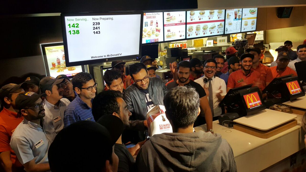 hinasafi's tweet photo. @alisethimusic taking orders at @McDonaldsPK #HappeningNow #McDonaldsImlovinIt https://t.co/pwjbW8Iihs