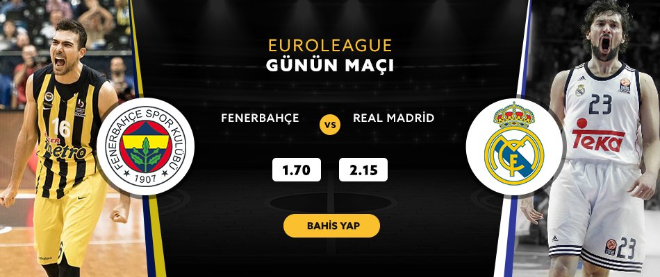 #Euroleague 
20.45 | Fenerbahçe - Real Madrid
Yüksek Oranlar, Özel Bahisler!
Hemen Oyna: rotabet21.com
