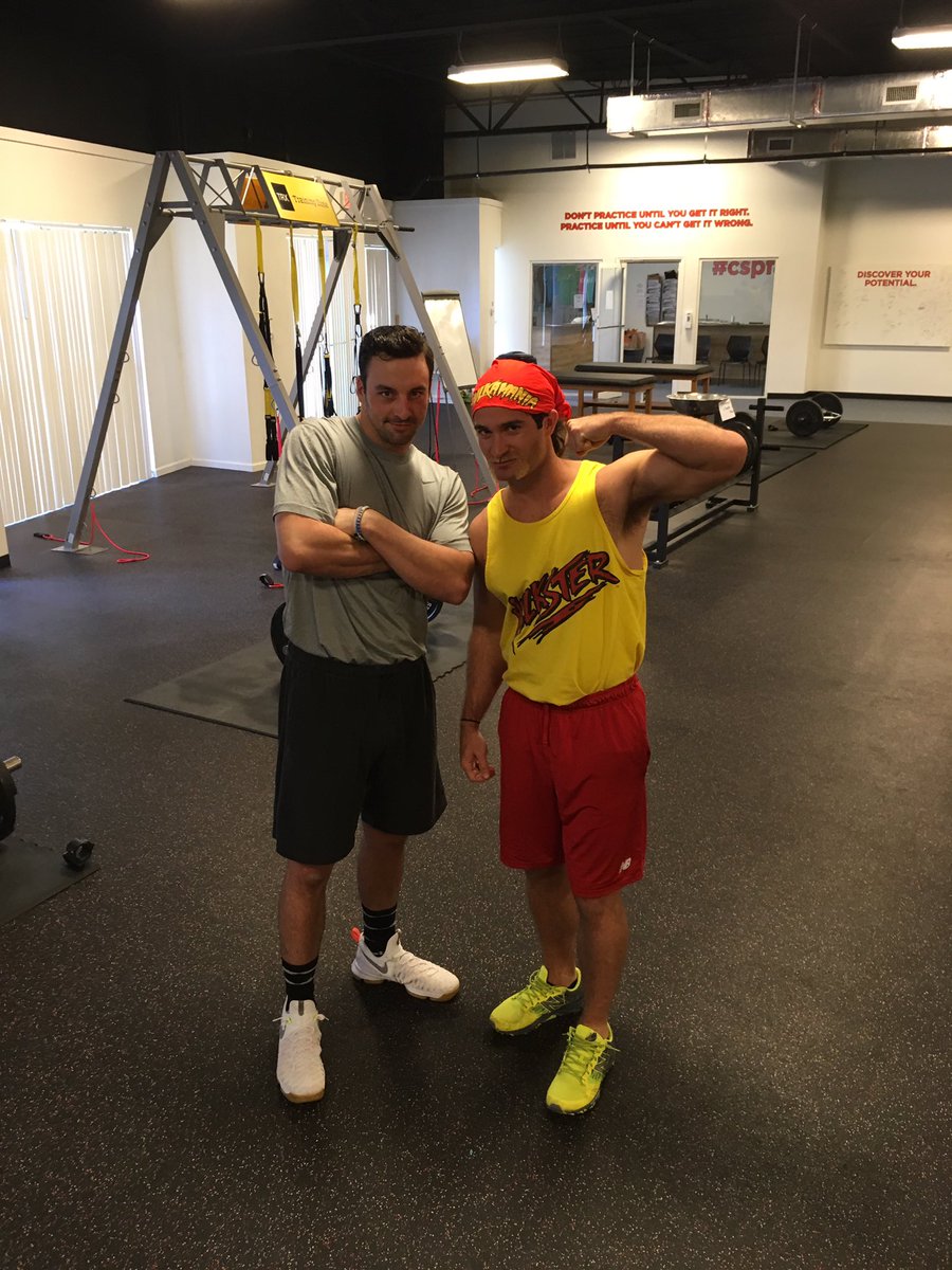 CSPInterns's tweet photo. Happy birthday to CSP-FL client @TaylorG1201. His present is a free training session with THE Hulk Hogan. @BrettVelon @HulkHogan https://t.co/cU4zxgkPZS