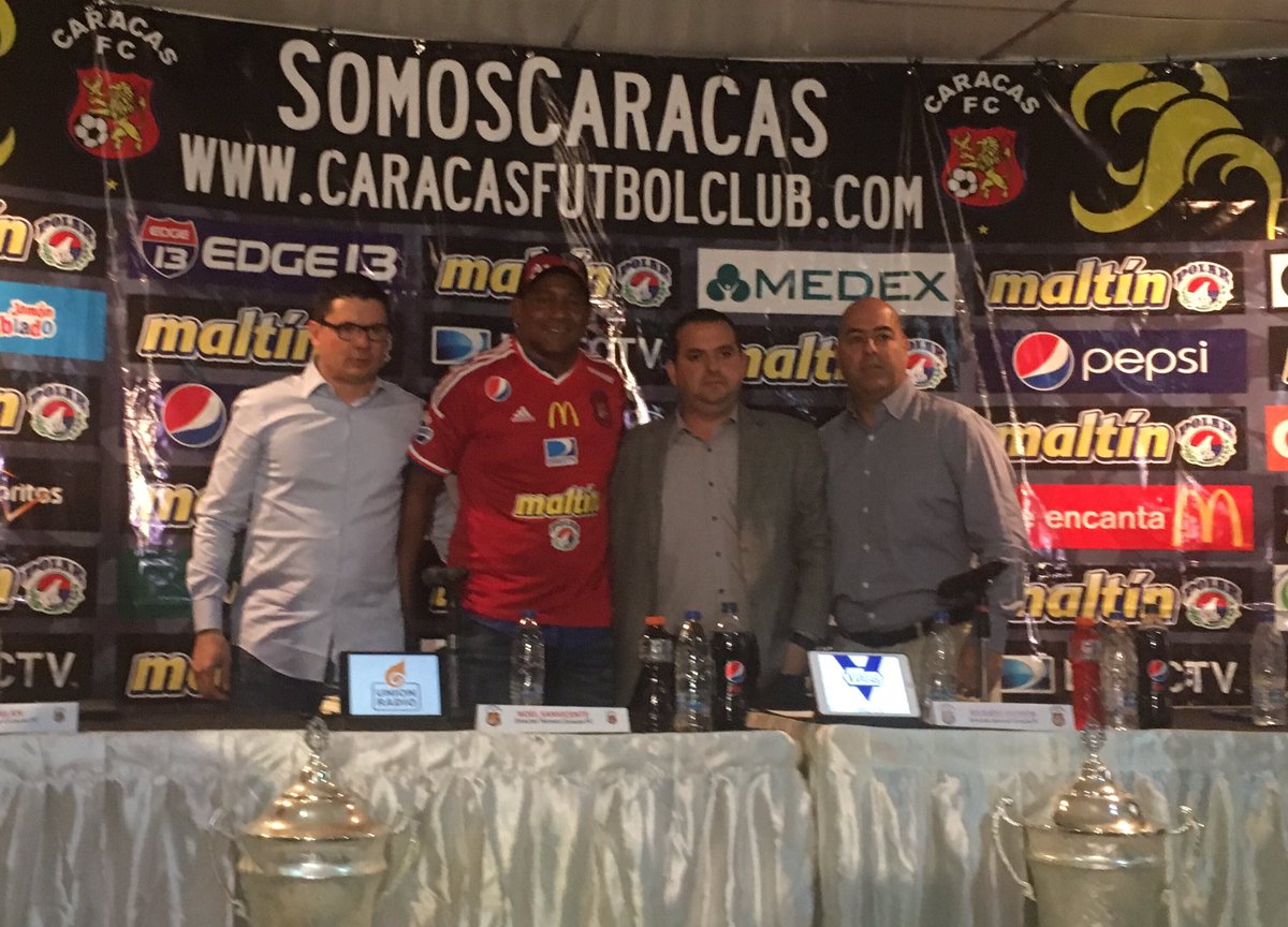 Caracas_FC's tweet photo. En este momento finaliza la #RuedaDePrensaCFC con motivo de la presentación de Noel Sanvicente. https://t.co/wtDo3rh4hd