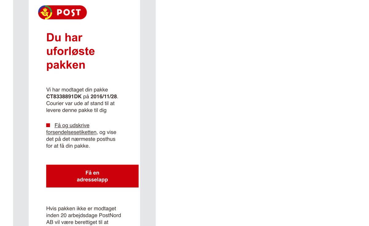 R4nd4hl's tweet photo. Min ven modtog i dag denne, klikkede på link, fik ødelagt alle sine filer og blev bedt om at betale en løsesum.
Vær opmærksom.
@postdanmark https://t.co/LtlF3RpX6q