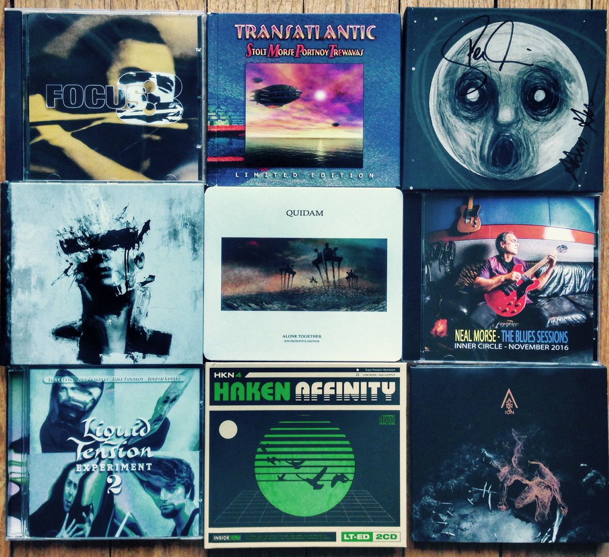 sbstnblndn's tweet photo. last days listenings 
#focus #transatlanticband #stevenwilson #mellergolyzniakduda #quidam #nealmorse #lte2 #haken #blindead #music #cd https://t.co/Gyr0HL2wXY