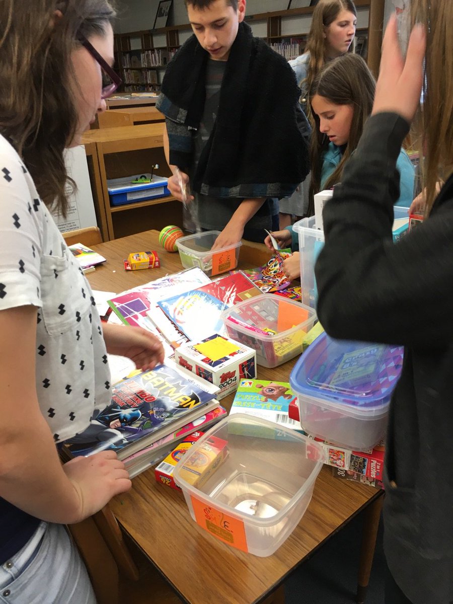 LakehurstSchool's tweet photo. The PAT students setup Jared Boxes that they will be delivering to children at Ocean Medical Center. @Owens_Teach https://t.co/YpQ5sLEh7a