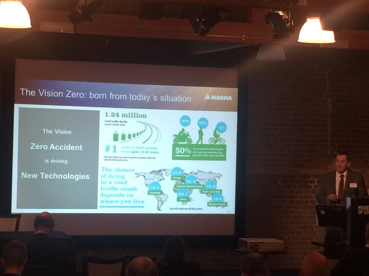 GCVenturing's tweet photo. A vision that would be great to fulfil! "The vision of zero accidents is driving new technology" explains Anton Mayer @MagnaInt at #GCVAuto https://t.co/kMIvdL6Izt