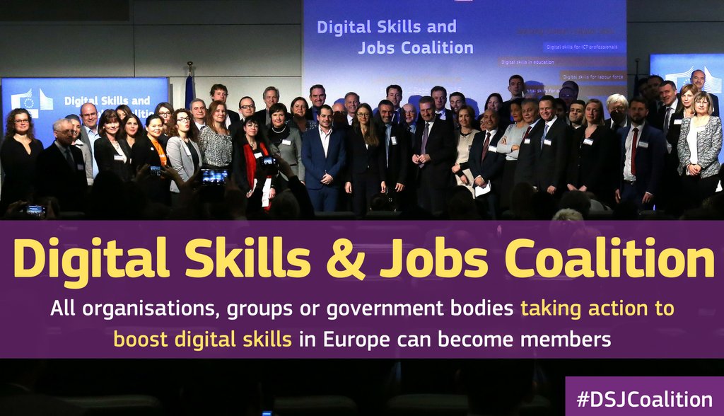 DigitalEU's tweet photo. Want to learn about the new European #DigitalSkills &amp; Jobs Coalition? Details &amp; tips on how to apply: https://t.co/WVDcoaqO3Q #DSJCoalition https://t.co/6lPxEBs23Q