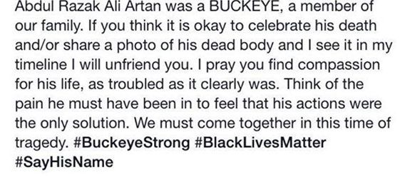 TheLantern's tweet image. Ohio State employee’s Facebook status causes tension buff.ly/2gJZxCl