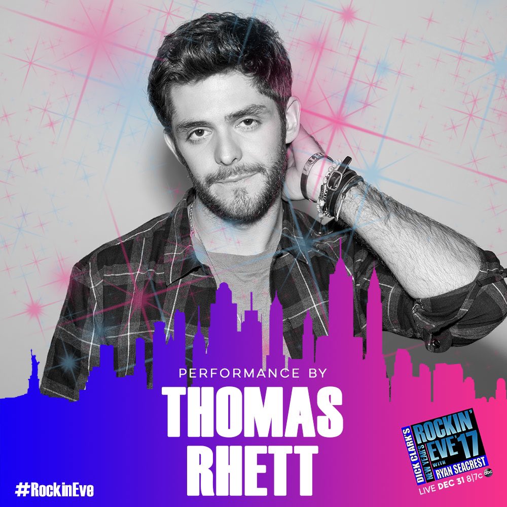 ThomasRhett's tweet photo. Looks like I'll be ringing in the New Year with y'all LIVE from Times Square! Catch @NYRE starting 8pm 12/31 on ABC #RockinEve https://t.co/iB5GhGAwO9