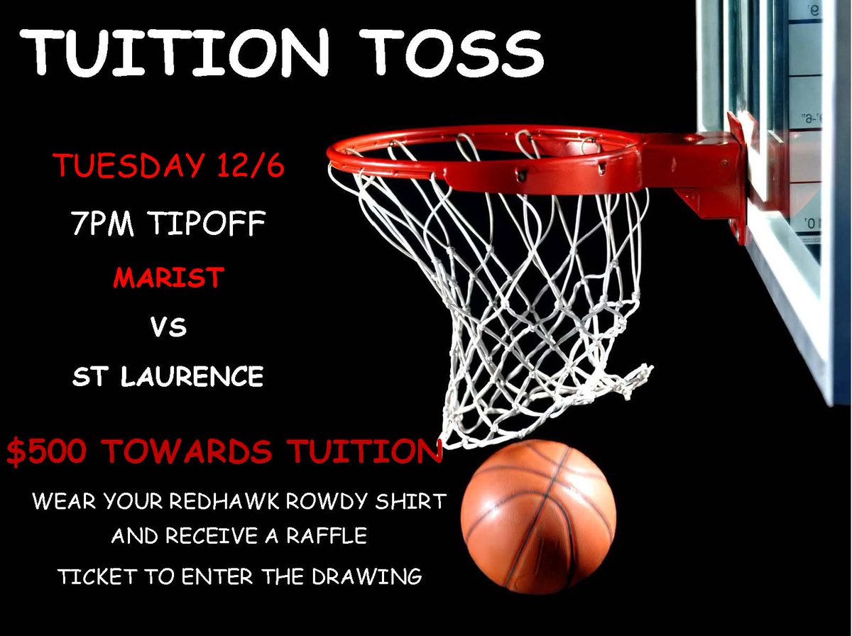 MaristBoysHoops's tweet photo. 150 RT and the #TuitionToss is on!!! Rowdies we need you to fill the nest for this HOME OPENER vs. @StLaurenceVikes #FreeCheese 5:30 & 7pm https://t.co/nX70vYL2Ar