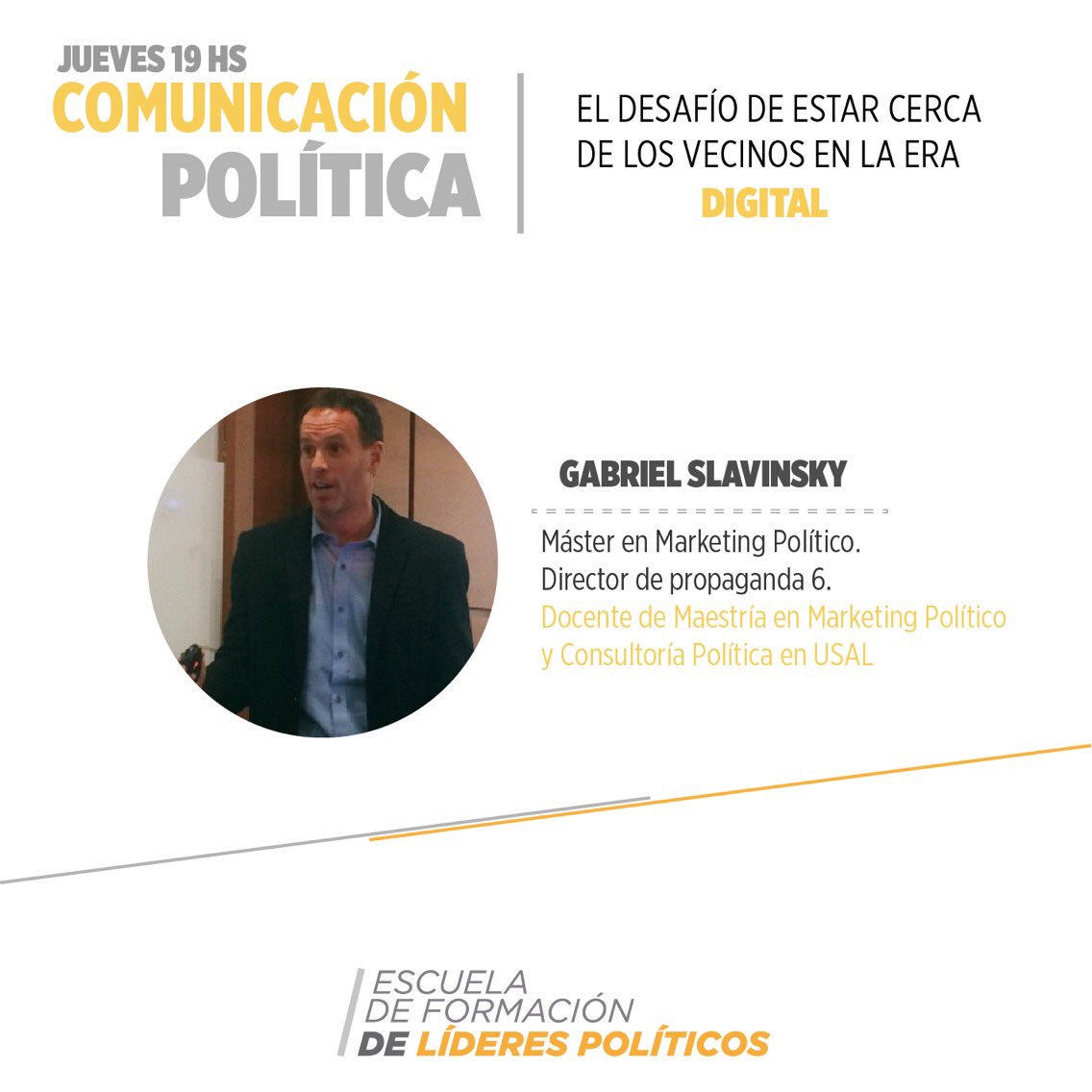 Hoy en la Escuela de Formación Politica nos visita <a href="/gslavinsky/">Gabriel Slavinsky</a> para contarnos sobre las nuevas herramientas de la era digital. #Hurlingham