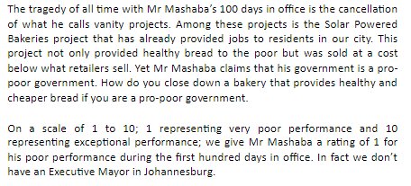 GautengANC's tweet photo. #ANCRegions @ANCJHB statement on @HermanMashaba first 100 days in office giving him a score of 1 out of 10 https://t.co/CjiQCskt3V