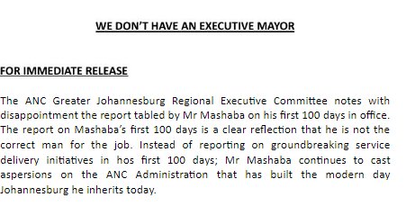 GautengANC's tweet photo. #ANCRegions @ANCJHB statement on @HermanMashaba first 100 days in office giving him a score of 1 out of 10 https://t.co/CjiQCskt3V