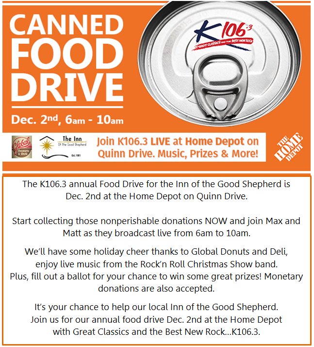 Tomorrow <a href="/HomeDepotCanada/">Home Depot Canada</a>.  All proceeds to support <a href="/theinnsarnia/">Innofthegoodshepherd</a> programs and services.  Hope you can join us starts at 6am!!!!