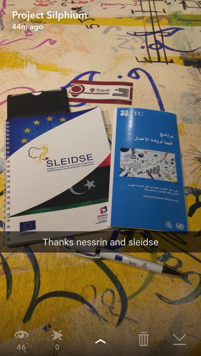 PSilphium's tweet photo. Thank you @NessrinGaddah for coming to speak and @sleidse for the gifts #ps2years #womeninlibya #سلفيوم_عامين. https://t.co/FKKeX9HWa2