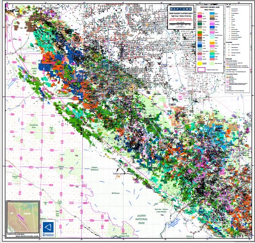 DVTGeomatics's tweet photo. #Divestco is pleased to release the #DeepBasin Players map for NW AB &amp; NE BC. Very focused land, wells and pipes for premium results! https://t.co/aYe1kM6O2p