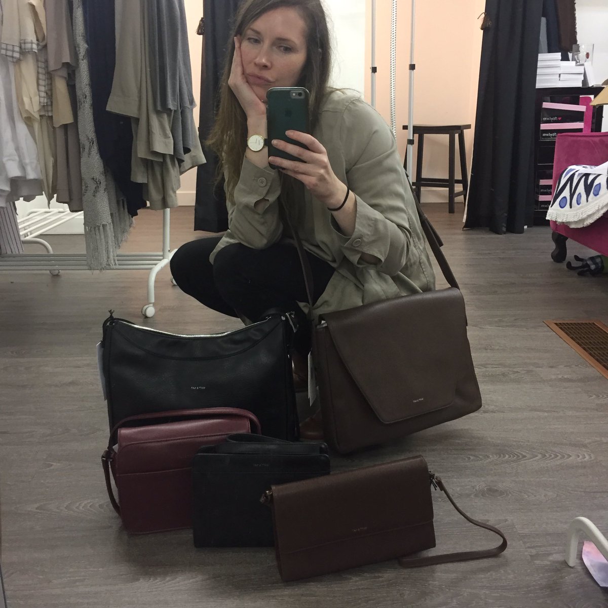 New #mattandnat bags in store. How do you decide?? Also carrying a unisex messenger bag! #dudeswelcome