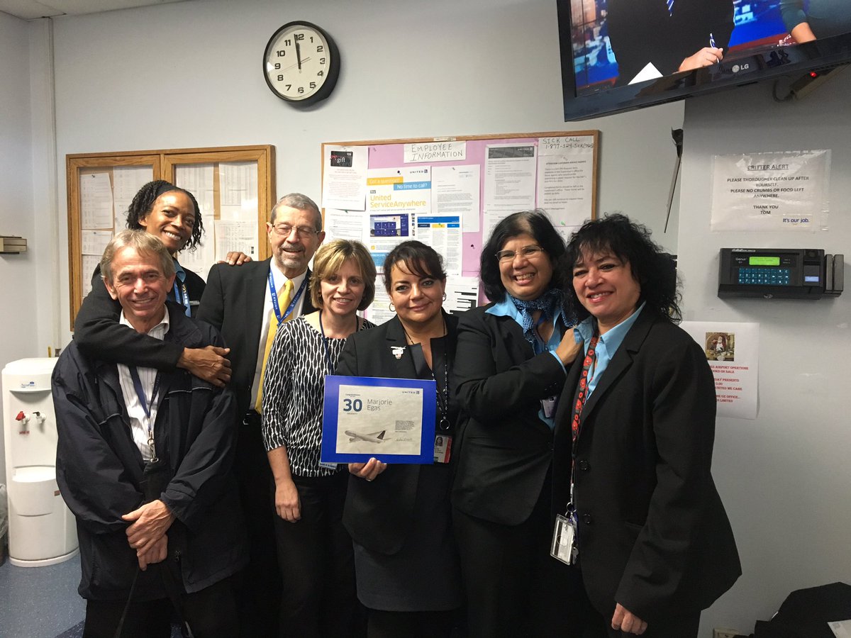 LGA Majorie Egas celebrating 30 years with United. @weareunited