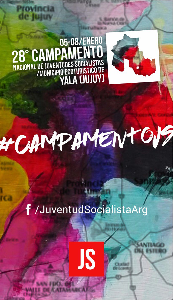 📢 Próxima parada: Jujuy! 😄💓
Inscribite en  goo.gl/hrol3x
E invitá a quien quieras al #CampamentoJS ✊🌹