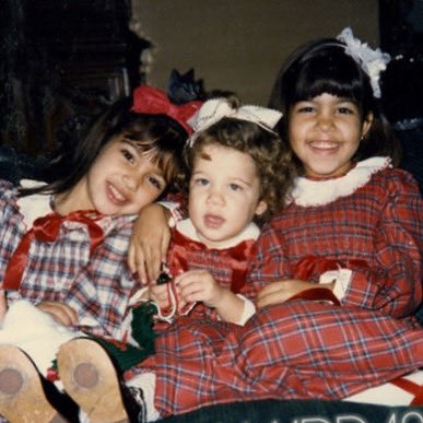 KrisJenner's tweet photo. #TBT my little Christmas angels in matching plaid!! I can't believe it's December already... Where did the year go!? #tistheseason #family https://t.co/o9U8OHPCk7